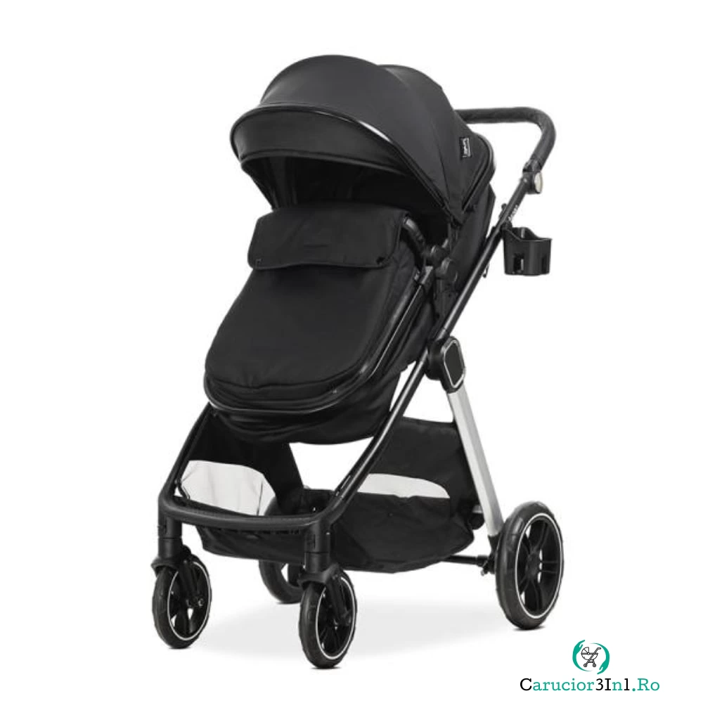 Carucior set 3 in 1, Lorelli Aspen, pana la 22 kg, Black