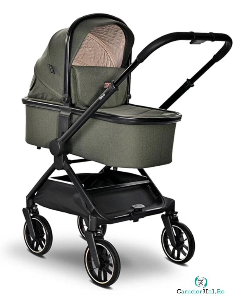 Carucior 3 in 1, Lorelli Reya, maner reversibil, pana la 22 kg, Green la 2,929.99 lei ron